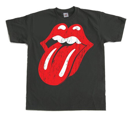 Rolling Stones Distressed Tongue, Basic Tee