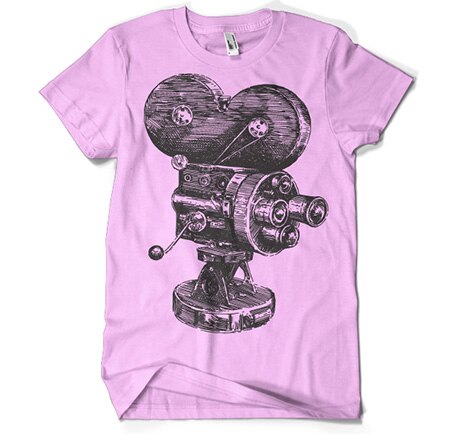 Läs mer om Movie Camera Sketch T-Shirt, T-Shirt