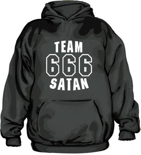 Team 666 Satan Hoodie, Hooded Pullover