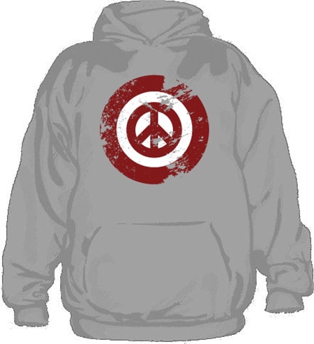Peace Icon Grunge Hoodie, Hooded pullover