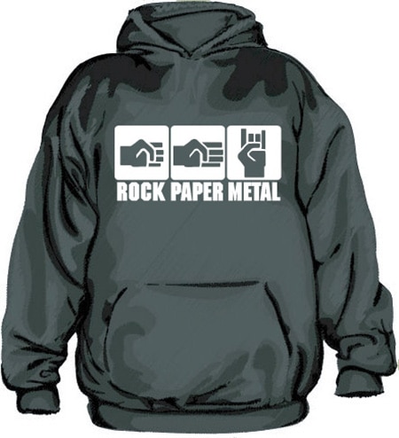 Rock-Paper-Metal Hoodie, Hooded Pullover