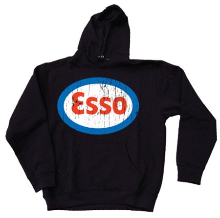 Esso Distressed Hoodie, Hooded Pullover