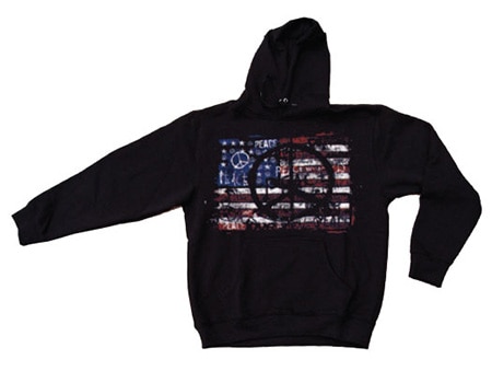USA Flag With Peace Symbols Hoodie, Hooded Pullover