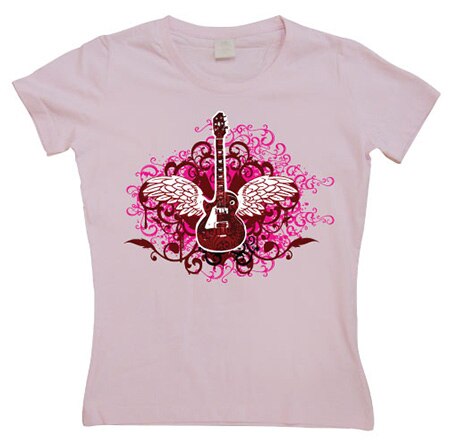 Flying Guitar Girly T-shirt, Girly T-shirt