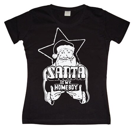 Läs mer om Santa Is My Homeboy Girly T-shirt, T-Shirt