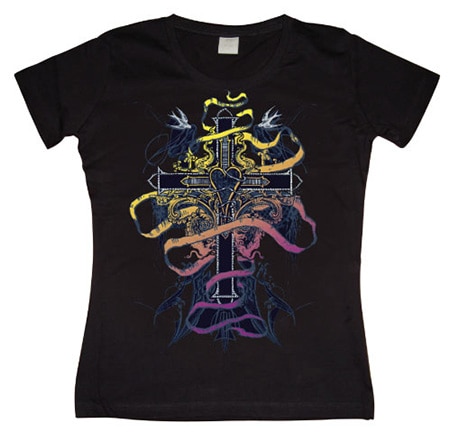 Colorful Cross Girly T-shirt, Girly T-shirt