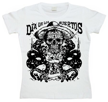 Dia De los Muertos Skull Girly T-shirt, Girly T-shirt