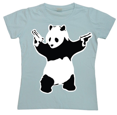 Banksy Panda Girly T-shirt, Girly T-shirt