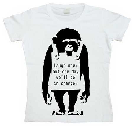 Banksy - Laugh Now! Girly T-shirt, Girly T-shirt