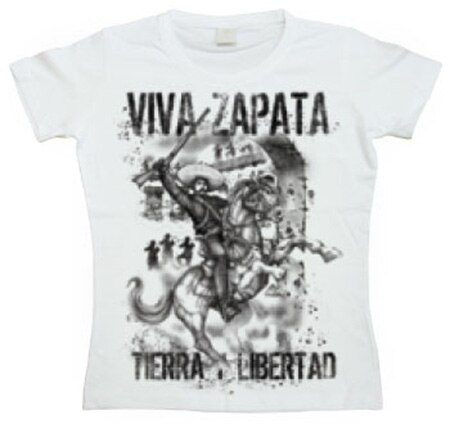 Viva Zapata Tierra Libert Girly T-shirt, Girly T-shirt