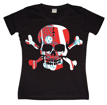 Colorful Skull Girly T-shirt, T-Shirt