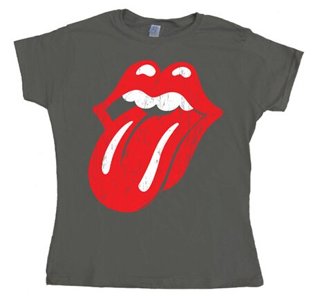 Rolling Stones Distressed Tongue Girly T- shirt, Girly T- shirt