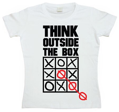 Think Outside The Box Girly T- shirt, Girly T- shirt