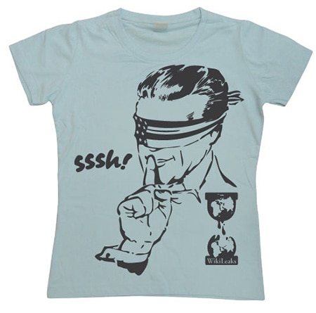 USA Goes Sssh! Wikileaks Girly T-shirt, Girly T-shirt