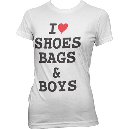 I Love Shoes, Bags & Boys Girly Tee, Girly Tee