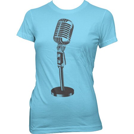 Oldschool Microphone Girly Tee, Girly T-Shirt
