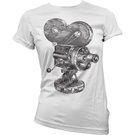 Läs mer om Movie Camera Sketch Girly T-Shirt, T-Shirt