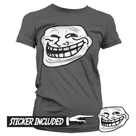 Trollface Girly Tee + Sticker, Girly T-Shirt