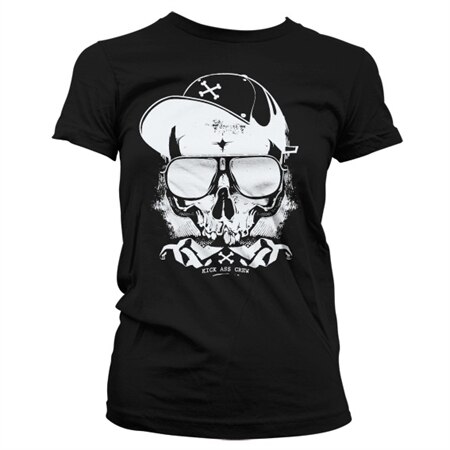 Kick Ass Crew Skull Girly T-Shirt, Girly T-Shirt
