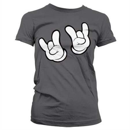 Cartoon Rock Hands Girly T-Shirt, Girly T-Shirt