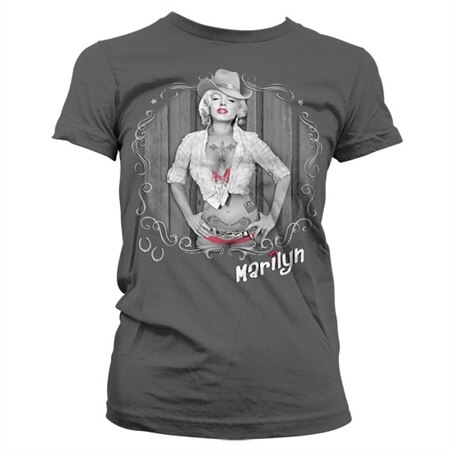 Marilyn Cowgirl Grey Swirl Girly T-Shirt, Girly T-Shirt