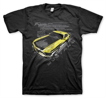 Ford Mustang - Vintage Yellow Boss T-Shirt, Basic Tee