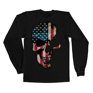 Skull Americana Long Sleeve T-Shirt, Long Sleeve Tee