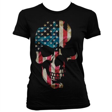 Läs mer om Skull Americana Girly T-Shirt, T-Shirt
