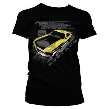Ford Mustang - Vintage Yellow Boss Girly Tee, Girly Tee