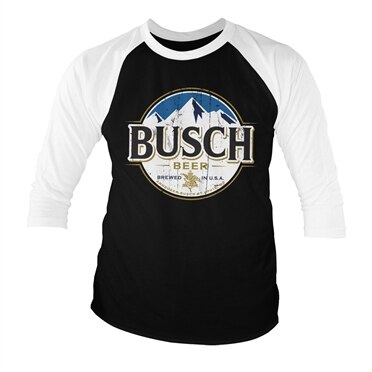 Busch Beer Vintage Label Baseball 3/4 Sleeve Tee, Baseball 3/4 Sleeve Tee