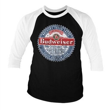 Läs mer om Budweiser American Lager Baseball 3/4 Sleeve Tee, Long Sleeve T-Shirt