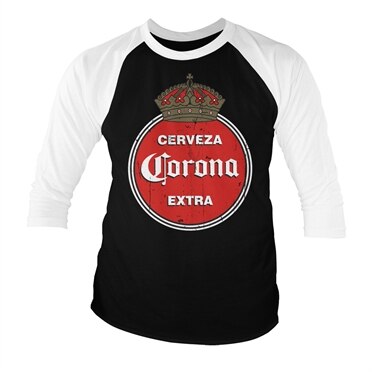Corona Extra Retro Logo Baseball 3/4 Sleeve Tee, Baseball 3/4 Sleeve Tee