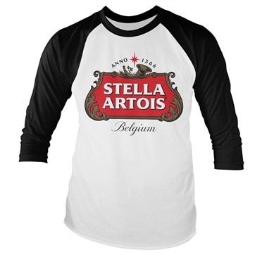 Stella Artois Belgium Logo Baseball Long Sleeve Tee, Baseball Long Sleeve Tee