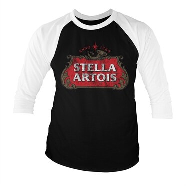 Läs mer om Stella Artois Washed Logo Baseball 3/4 Sleeve Tee, Long Sleeve T-Shirt