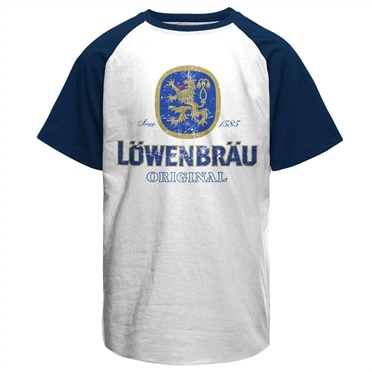 Löwenbräu Washed Logo Baseball T-Shirt, Baseball T-Shirt