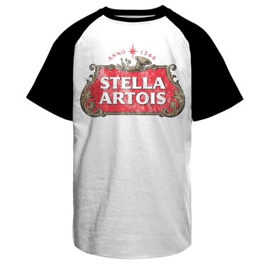 Stella Artois Washed Logo Baseball T-Shirt, Baseball T-Shirt