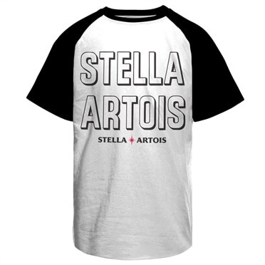 Läs mer om Stella Artois Retro Wordmark Baseball T-Shirt, T-Shirt