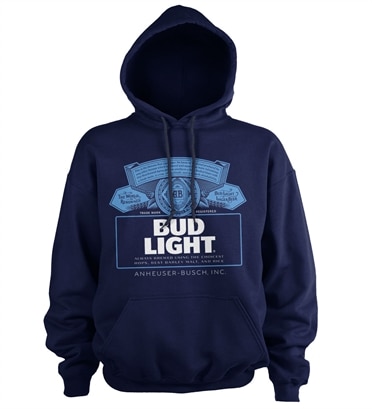 Bud Light Label Logo Hoodie, Hooded Pullover