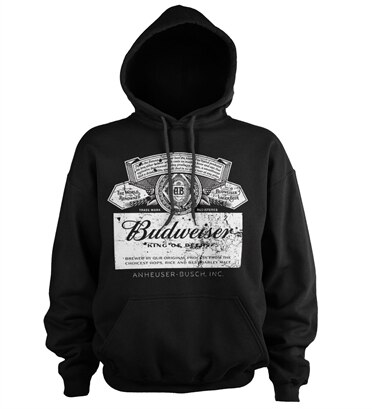 Budweiser Washed Logo Hoodie, Hooded Pullover