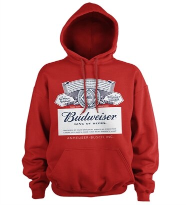 Budweiser Label Hoodie, Hooded Pullover