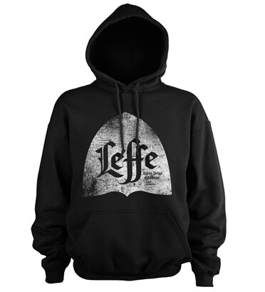 Leffe Distressed Alcove Logo Hoodie, Hooded Pullover