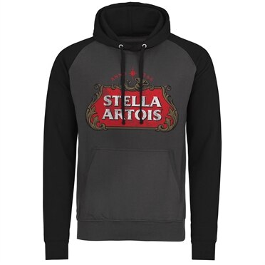 Stella Artois Washed Logo Baseball Hoodie, Baseball Hooded Pullover