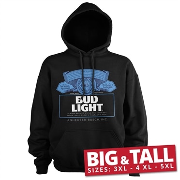 Bud Light Label Logo Big & Tall Hoodie, Big & Tall Hooded Pullover