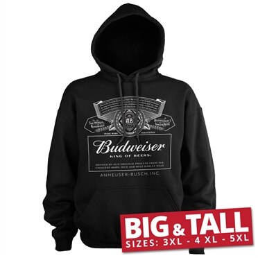 Budweiser White Logo Big & Tall Hoodie, Big & Tall Hooded Pullover