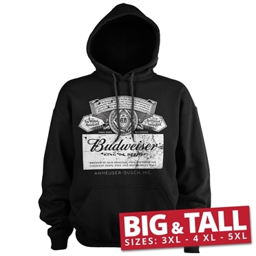 Läs mer om Budweiser Washed Logo Big & Tall Hoodie, Hoodie