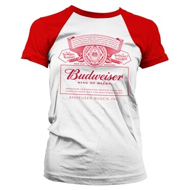 Budweiser Red Logo Girly Baseball Tee, Girly Baseball Tee