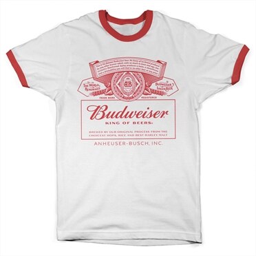 Läs mer om Budweiser Red Logo Ringer Tee, T-Shirt