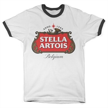 Läs mer om Stella Artois Belgium Logo Ringer Tee, T-Shirt