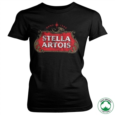 Stella Artois Washed Logo Organic Girly T-Shirt, 100% Organic Girly T-Shirt