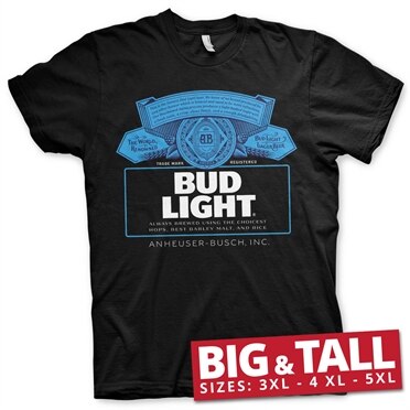 Läs mer om Bud Light Label Logo Big & Tall T-Shirt, T-Shirt